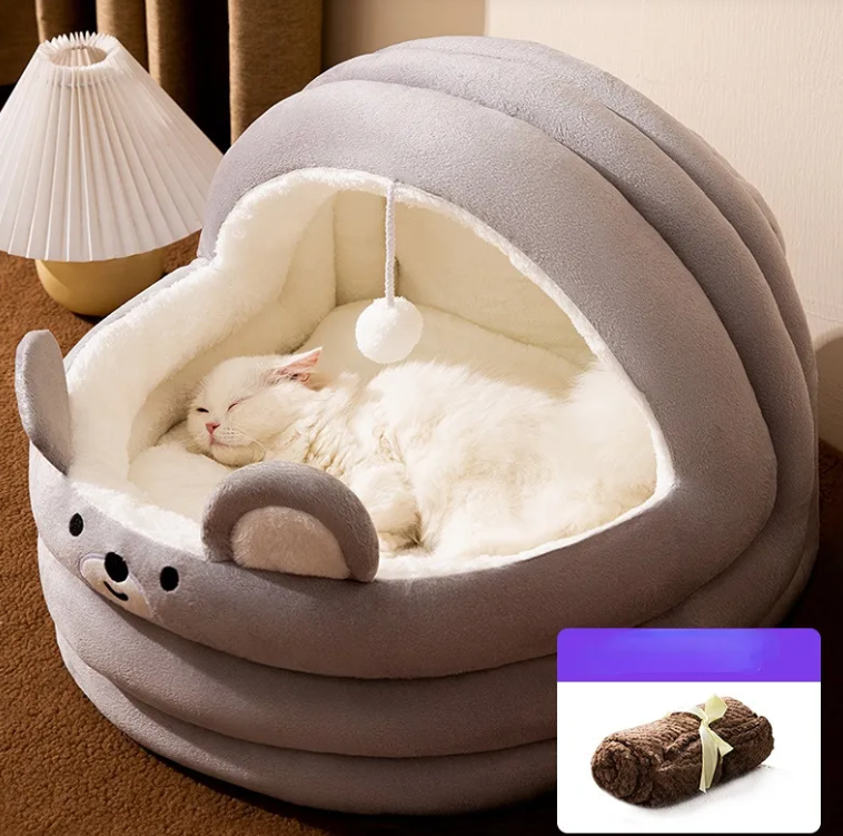 The Nap Fortress — Arctic Velvet Cat Nest