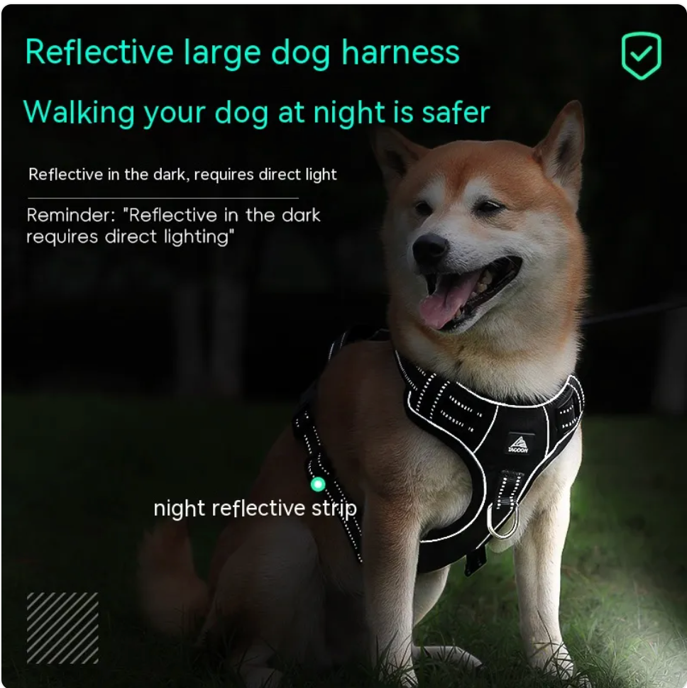 The Glow Getter — Reflective Dog Harness for Night Walks